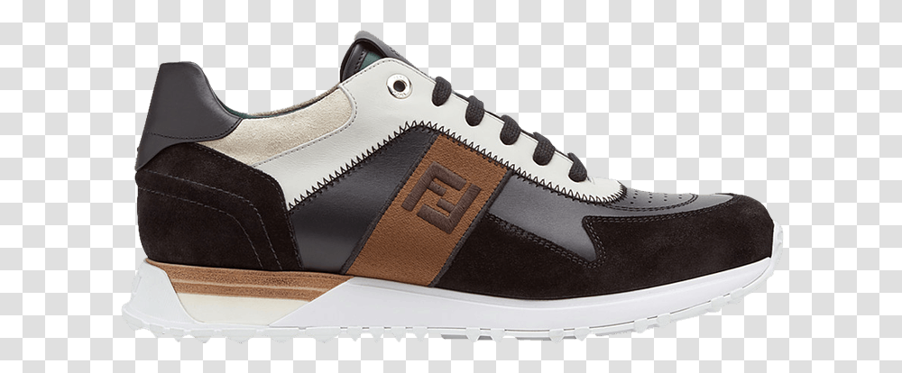 Fendi Ff Logo Lace Up 'black White' Fendi 7e1164 A3xp Sneakers, Shoe, Footwear, Clothing, Apparel Transparent Png