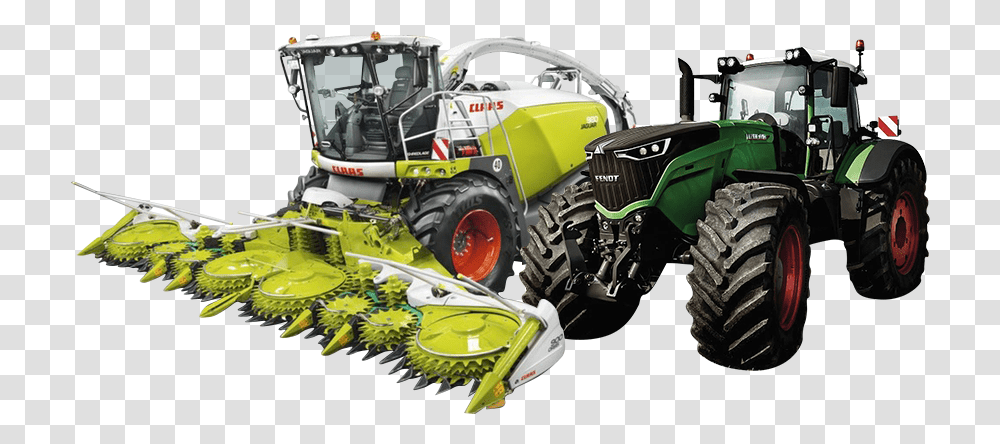 Fendt And Claas Equipment Tractor, Wheel, Nature, Outdoors, Transportation Transparent Png