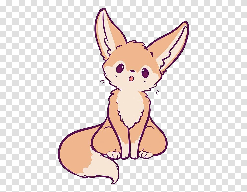 Fennecfox Fox Cute Kawaii Animal Naomilord Freetoedit Cute Fennec Fox Drawing, Mammal, Dog, Pet, Plot Transparent Png