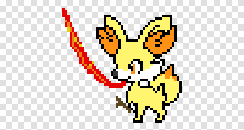 Fennekin Using Flamethrower 8 Bit Pokemon Sprites Full Pixel Art Pokmon Fennekin, Rug, Pac Man, Graphics Transparent Png