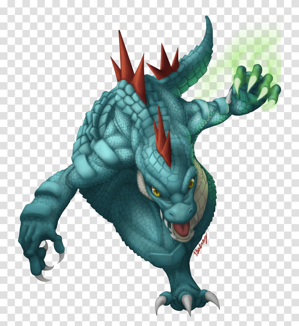 Feraligatr Used Dragon Claw And Crunch In The Feraligatr Fan Art, Toy Transparent Png