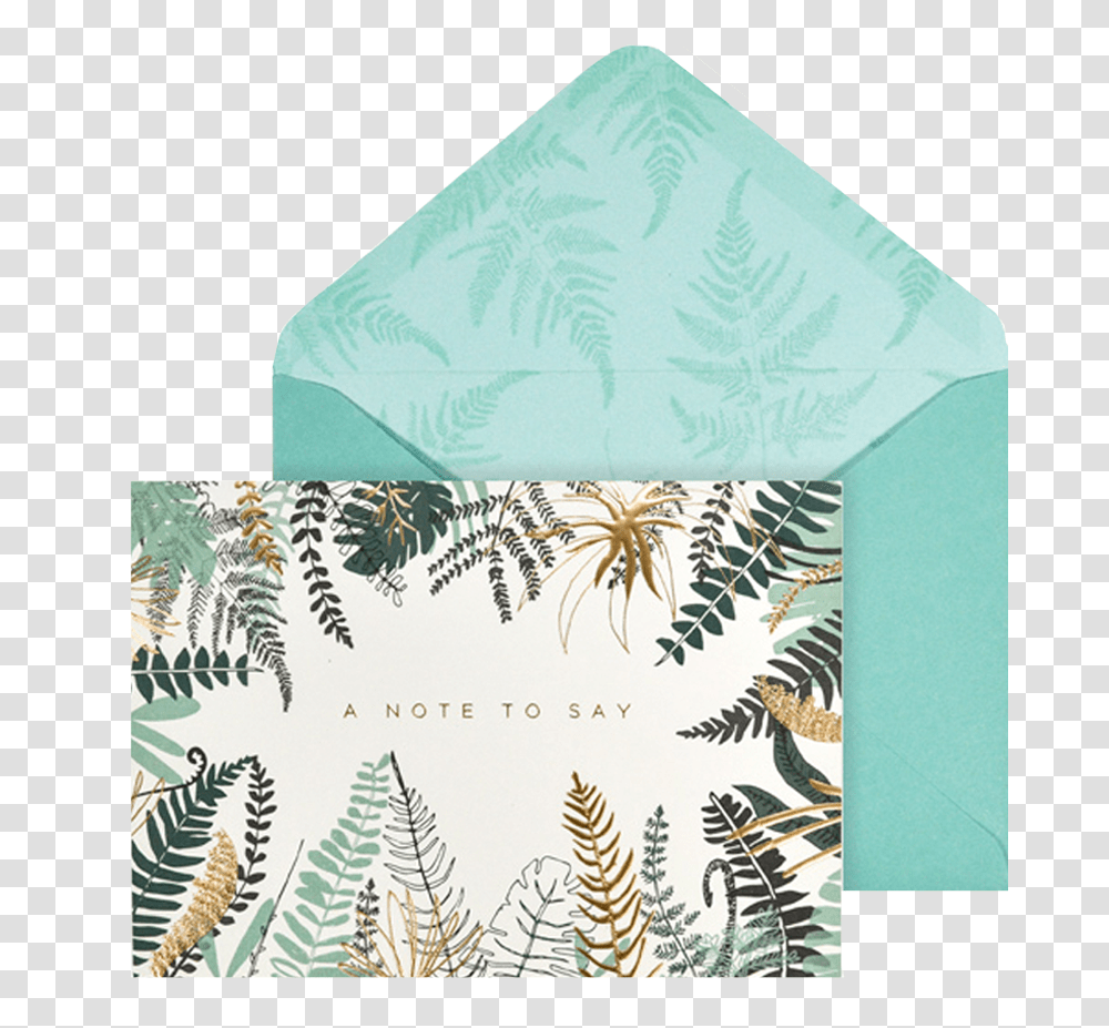 Ferns Note Cards, Envelope, Mail, Rug Transparent Png