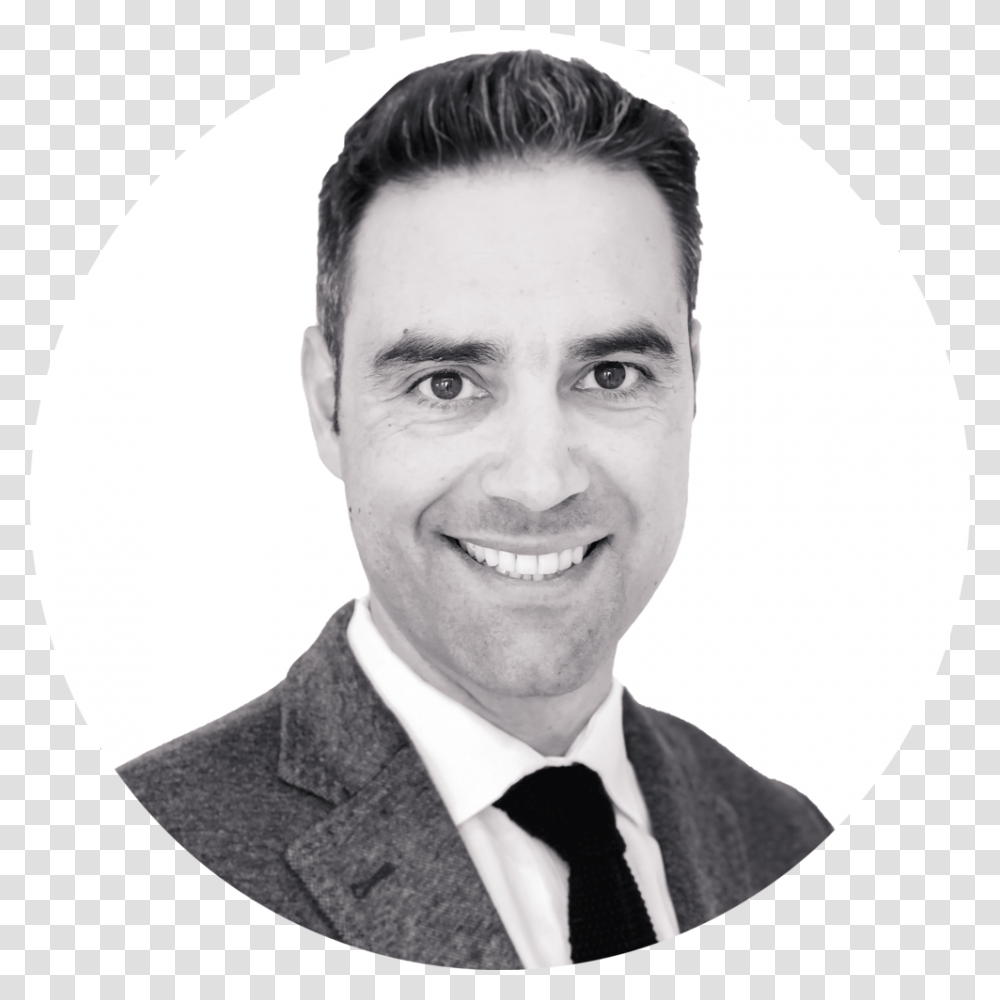 Ferran Headshot Bw White Circle Flipped Smaller Gentleman, Tie, Accessories, Face, Person Transparent Png