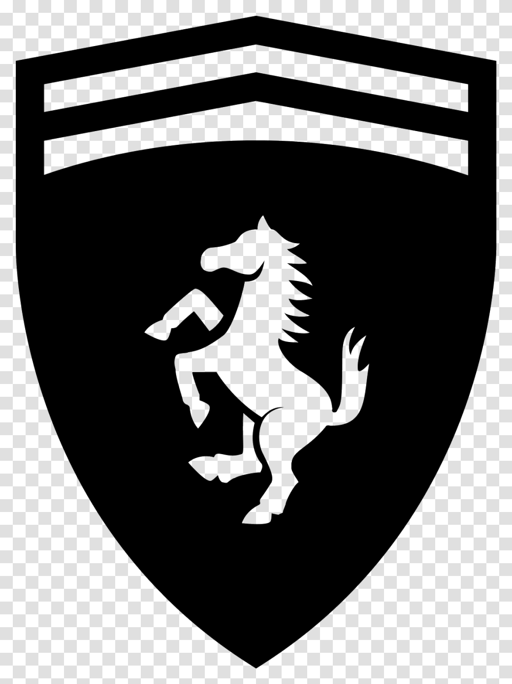 Ferrari Horse Ferrari Logo Black And White, Gray, World Of Warcraft Transparent Png