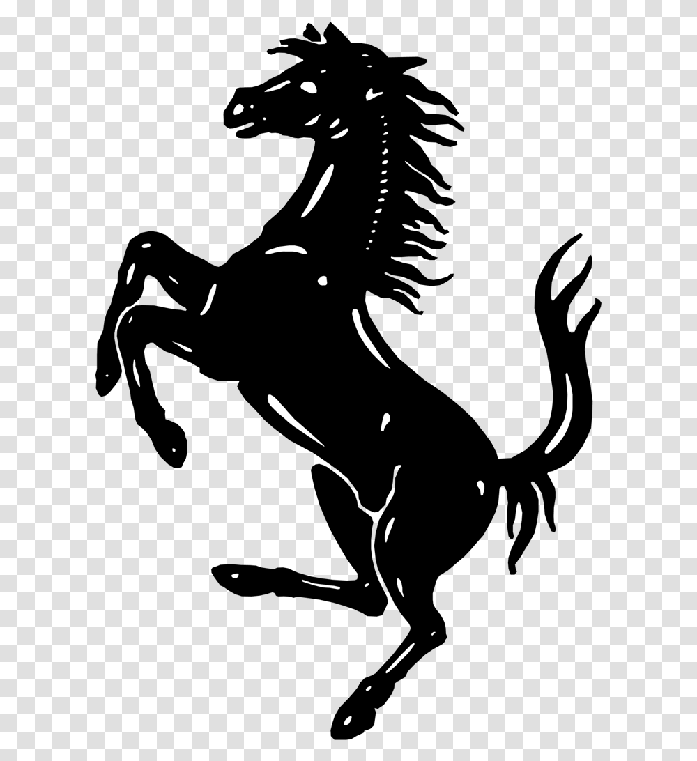 Ferrari Horse Logo, Silhouette, Stencil Transparent Png
