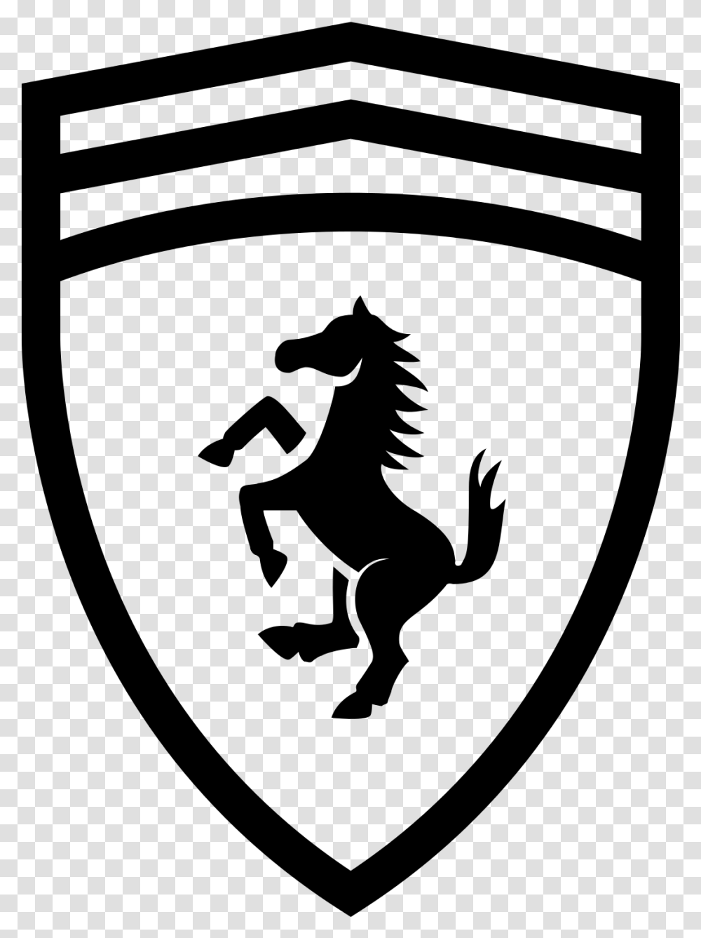 Ferrari Logo Black And White, Gray, World Of Warcraft Transparent Png