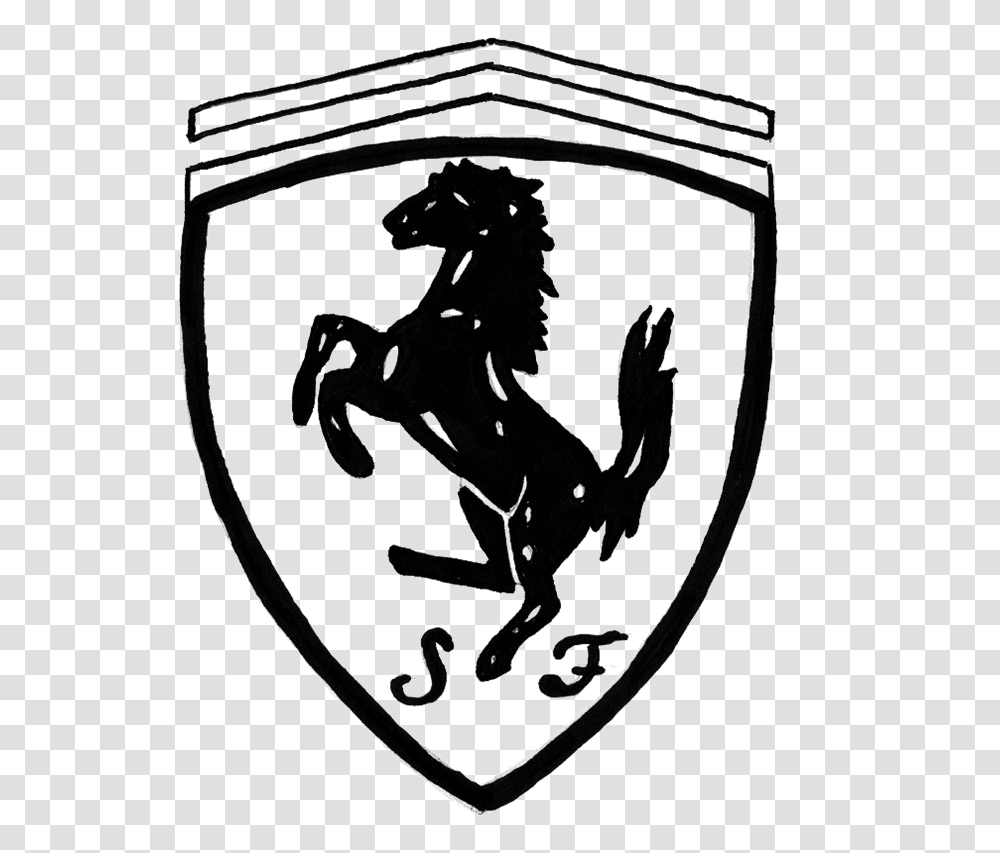 Ferrari Logo Black And White, Hook, Anchor Transparent Png