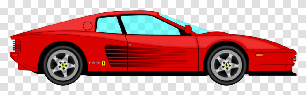Ferrari Testarossa Vector Free, Car, Vehicle, Transportation, Automobile Transparent Png