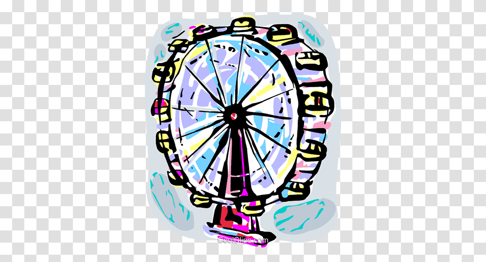Ferris Wheel Royalty Free Vector Clip Art Illustration, Compass, Clock Tower, Architecture, Building Transparent Png