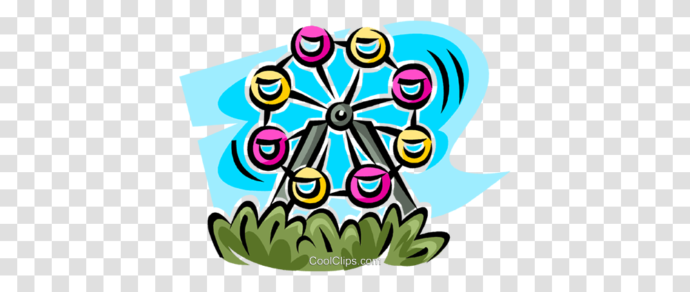 Ferris Wheel Royalty Free Vector Clip Art Illustration, Doodle, Drawing, Crowd Transparent Png