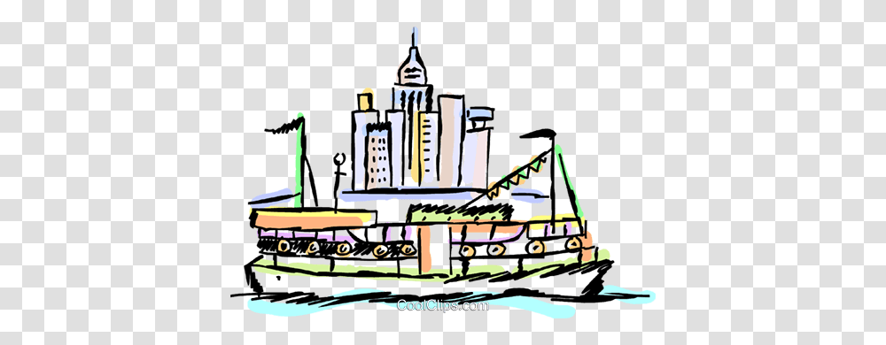 Ferry Boat Royalty Free Vector Clip Art Illustration, Spaceship, Aircraft, Vehicle, Transportation Transparent Png