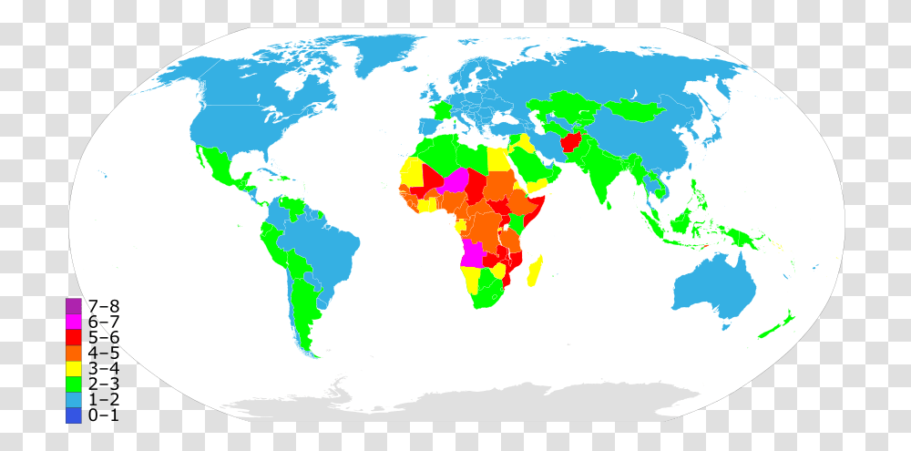 Fertility Rate World Map, Diagram, Plot, Atlas Transparent Png