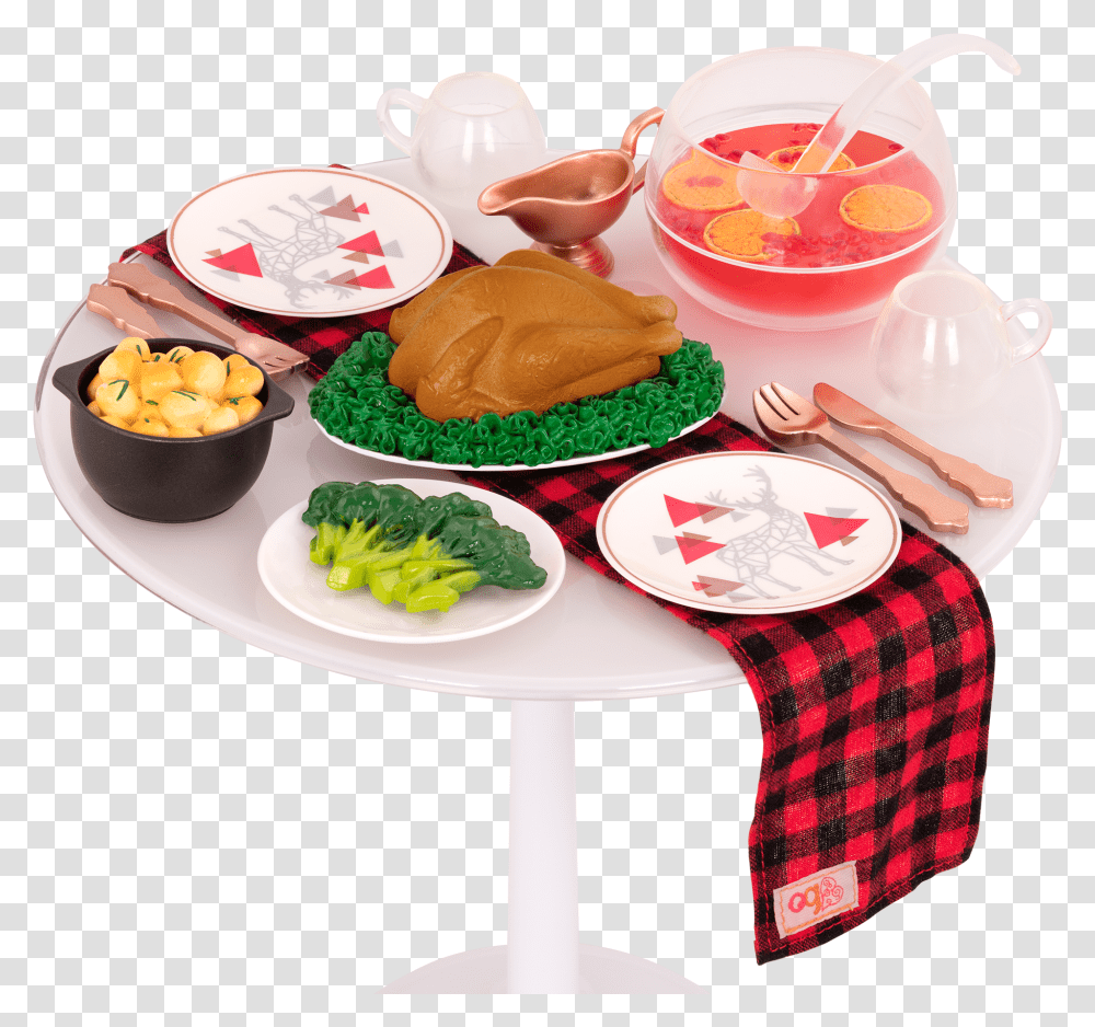 Festive Feast Dinner Set On Table Our Generation Festive Feast, Pottery, Meal, Food, Dish Transparent Png