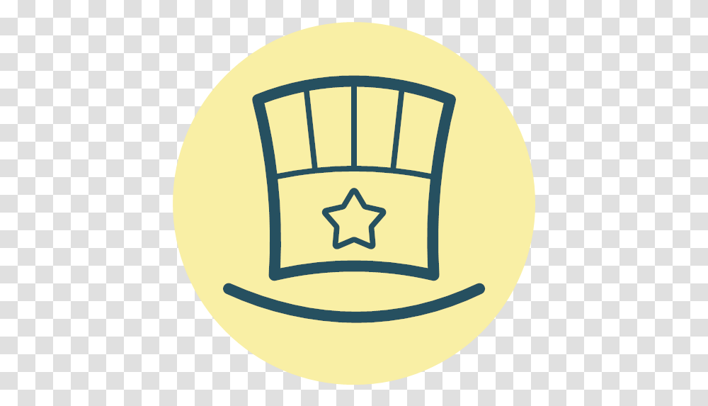 Festive Fourth Of July Hat With Star Top Tophat Icon Starset Logo, Symbol, Trademark, Tennis Ball, Sport Transparent Png