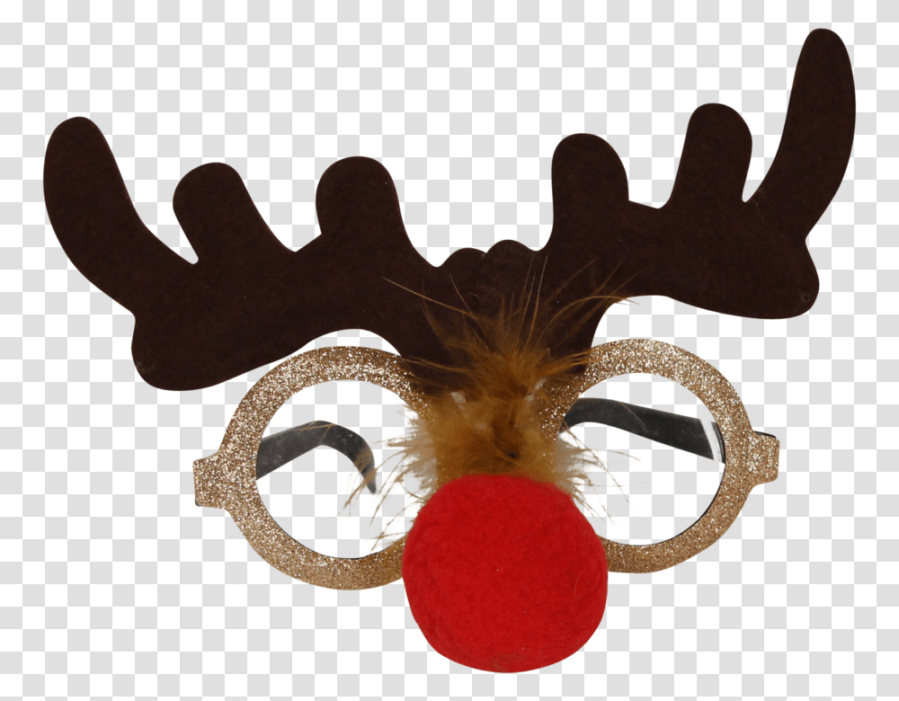 Festive Rudolph Christmas Party Glasses Mask, Sweets, Food, Confectionery, Grain Transparent Png
