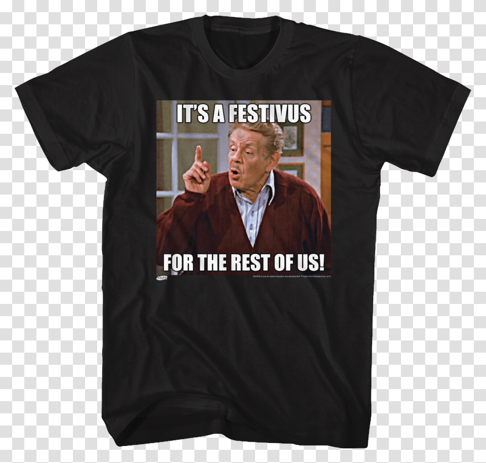 Festivus For The Rest Of Us Seinfeld T Shirt Festivus T Shirt, Apparel, T-Shirt, Person Transparent Png