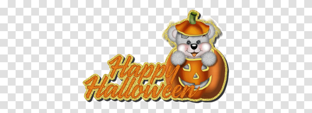 Ff Eec Cute Happy Halloween Greeting Happy Halloween, Label, Text, Birthday Cake, Food Transparent Png
