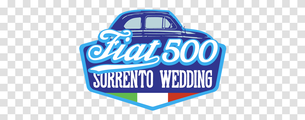 Fiat 500 Sorrento Wedding Vintage Fiat Car Logo, Vehicle, Transportation, Text, Symbol Transparent Png