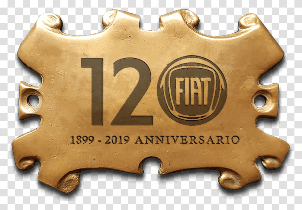 Fiat Golden Heart 120 Years Fiat, Number, Symbol, Text, Transportation Transparent Png