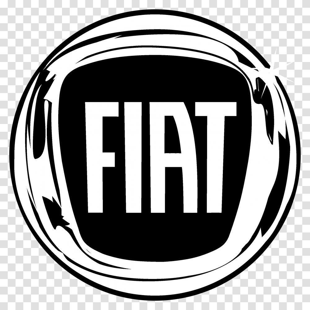 Fiat Logo Black And White, Trademark, Stencil Transparent Png