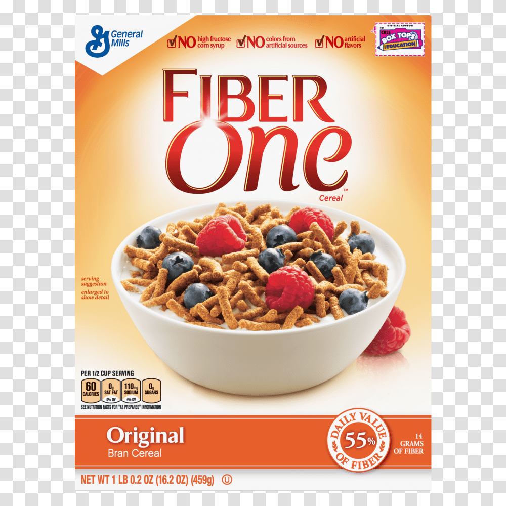 Fiber One Cereal Original Bran Whole Grain Cereal Oz, Oatmeal, Breakfast, Food, Flyer Transparent Png