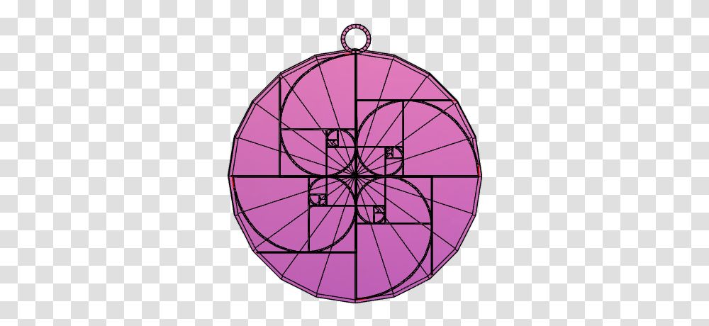 Fibonacci Spiral Pendant Mod 4 Spirals And Base Circle, Ornament, Pattern, Sphere, Fractal Transparent Png