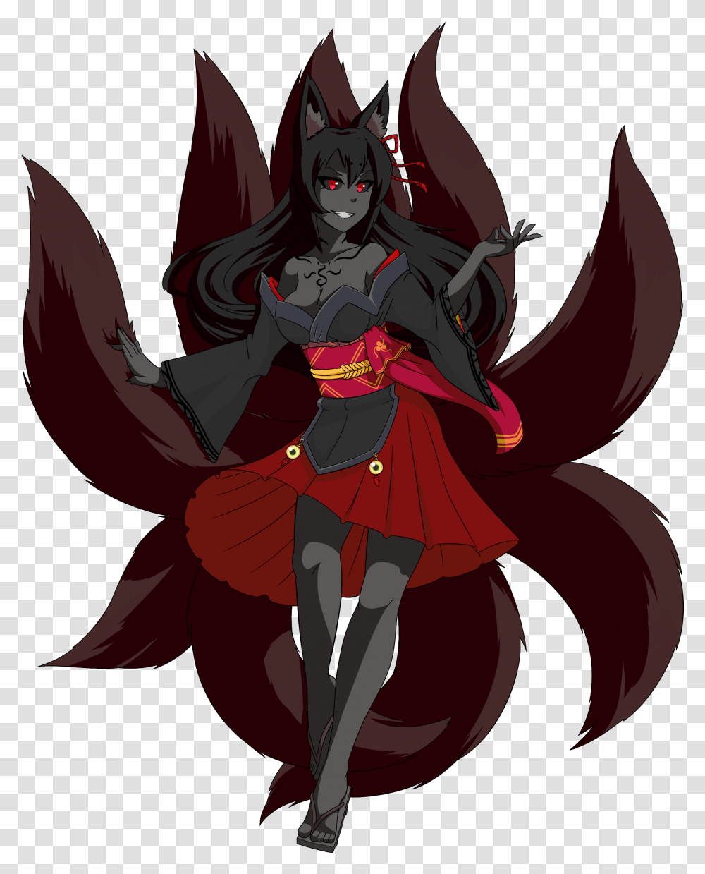Fictional Character Mythical Creature Supernatural Black Kitsune Anime Girl, Costume, Person, Human, Performer Transparent Png