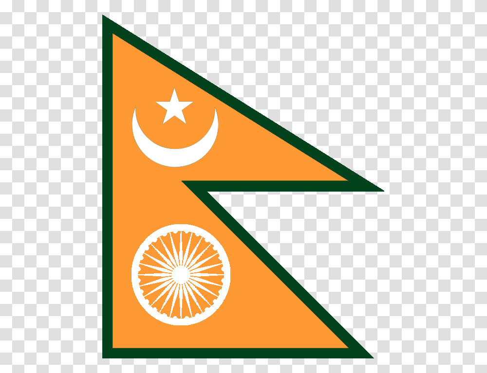 Fictionalindia Pakistan Unification Flag In The Style Republican Party Of India Flag, Triangle Transparent Png