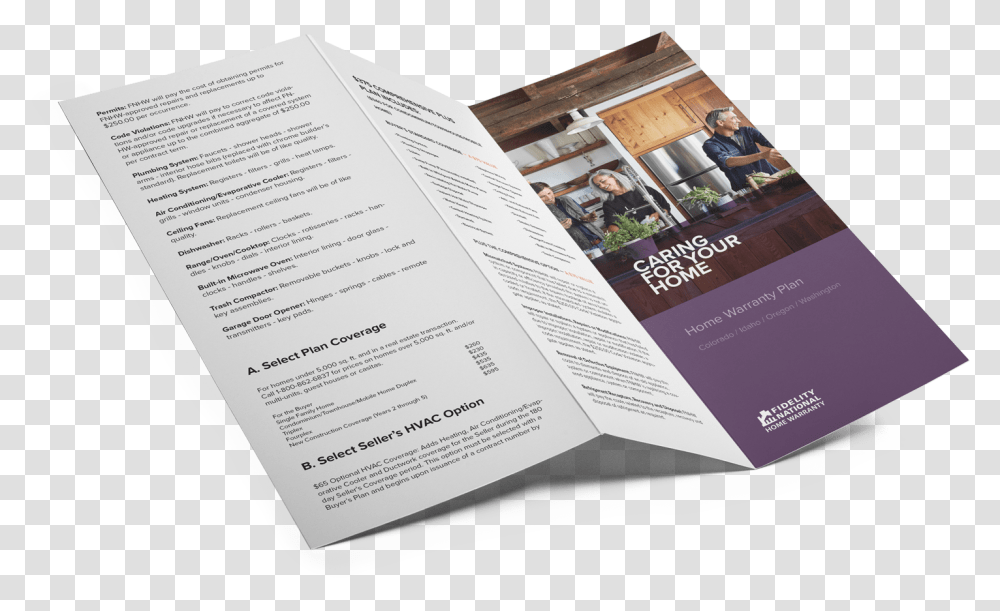 Fidelity National Home Warranty Brochure, Flyer, Poster, Paper, Advertisement Transparent Png