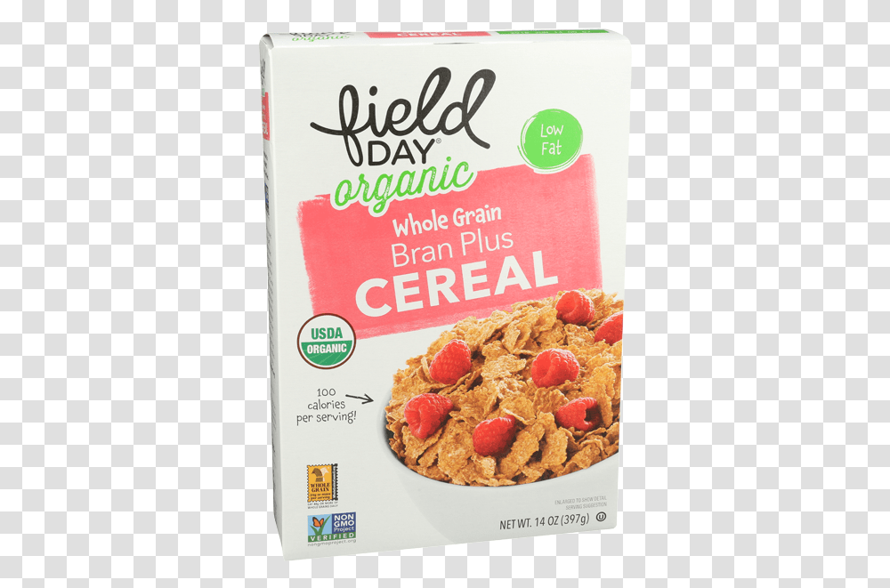 Field Day Organic Whole Grain Bran Plus Cereal Box, Food, Cracker, Bread, Breakfast Transparent Png