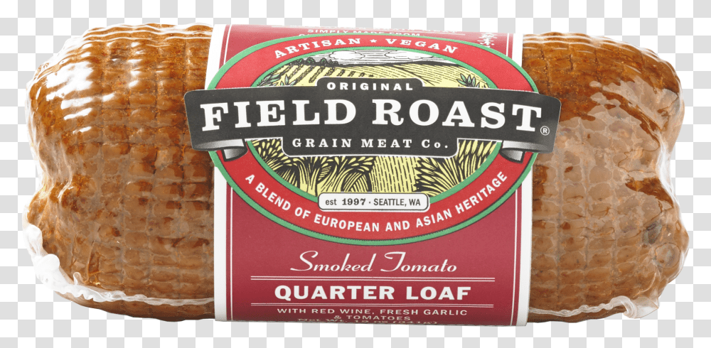 Field Roast Sausage, Bread, Food, Plant, Label Transparent Png