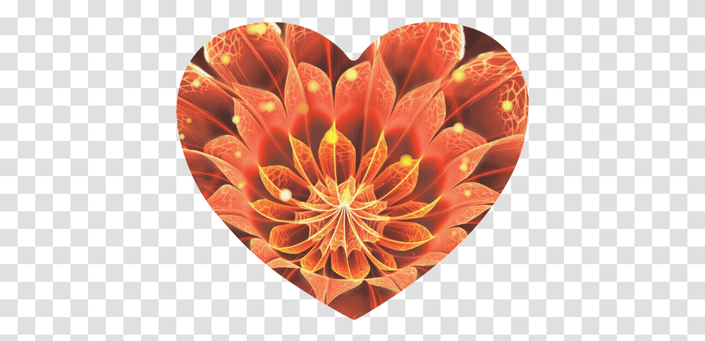 Fiery Heart Shaped Mousepad Red Dahlia Fractal Flower Dahlia, Pattern, Ornament, Rug Transparent Png
