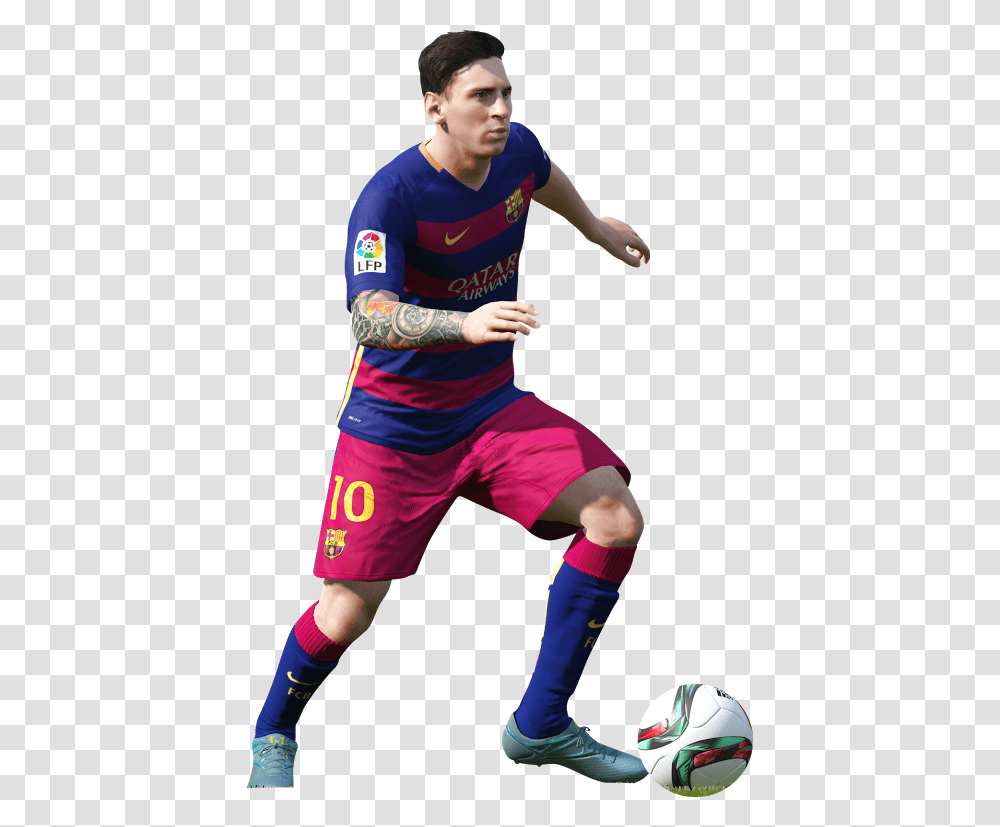 Fifa 16 Messi 18 Football Barcelona Player Clipart Fifa 16 Messi, Soccer Ball, Team Sport, Person, People Transparent Png