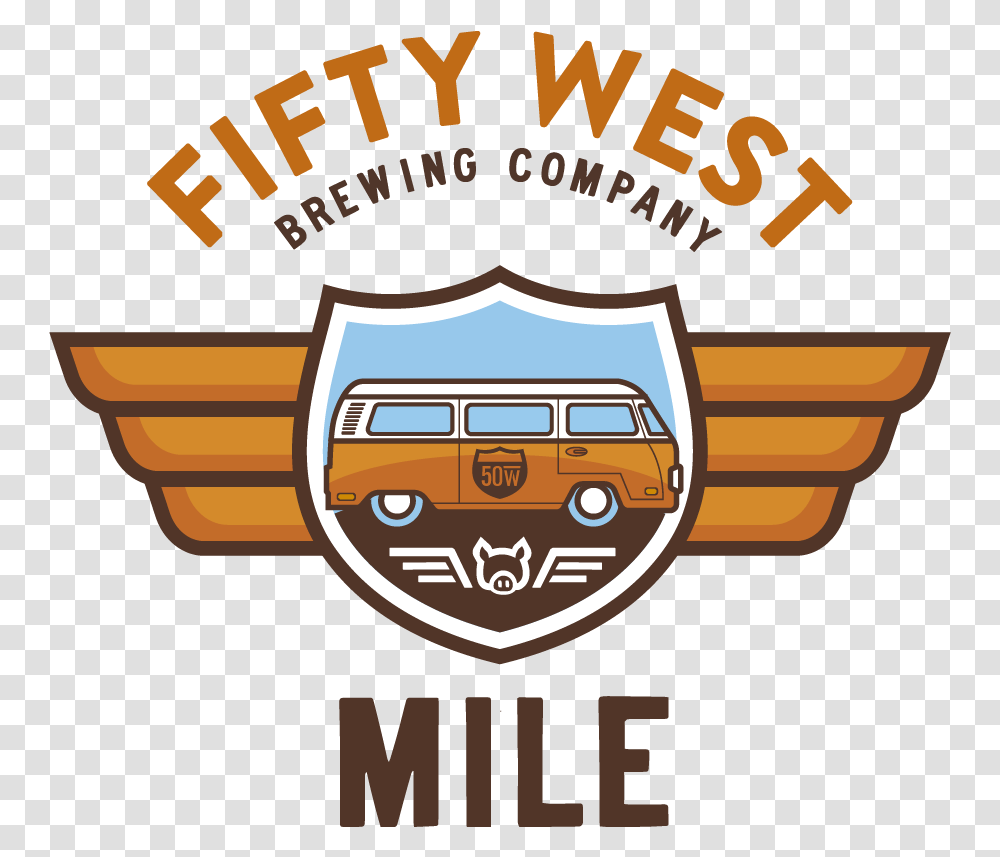 Fifty West Brewing Company Teams With Automotive Decal, Logo, Symbol, Trademark, Badge Transparent Png