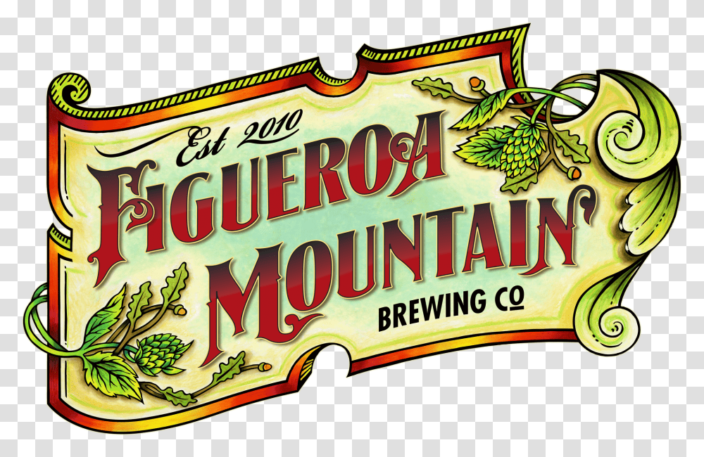 Fig Figueroa Mountain Beer Logo, Text, Liquor, Alcohol, Beverage Transparent Png