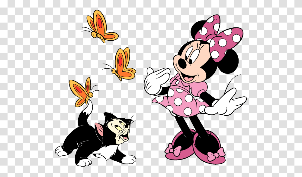 Figaro Minnie Mouse Download Minnie Mouse With Butterflies, Cat, Pet, Mammal, Animal Transparent Png