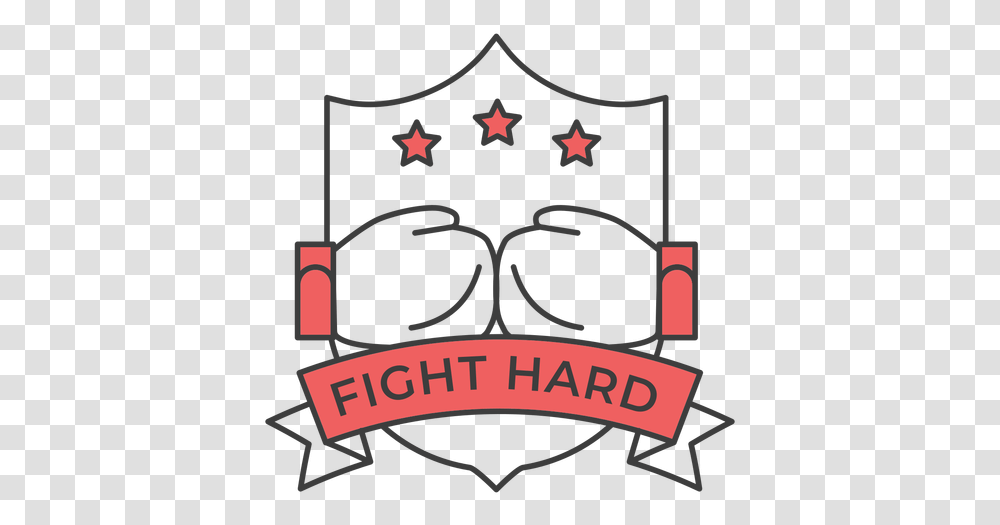 Fight Hard Glove Boxing Star Colored Badge Sticker Desenho Luvas De Box, Symbol, Star Symbol, Logo, Trademark Transparent Png
