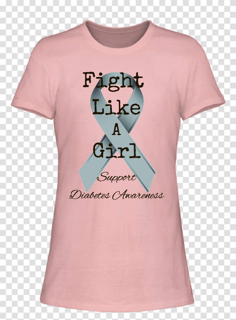 Fight Like A Girl For Diabetes Ladies Tee Runs Small Cartoon, Apparel, T-Shirt, Sleeve Transparent Png