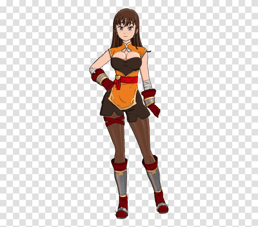 Fighter Diane 'kungfu Master' Character Review Seven Diane Sds Hair Down, Person, Human, Clothing, Apparel Transparent Png