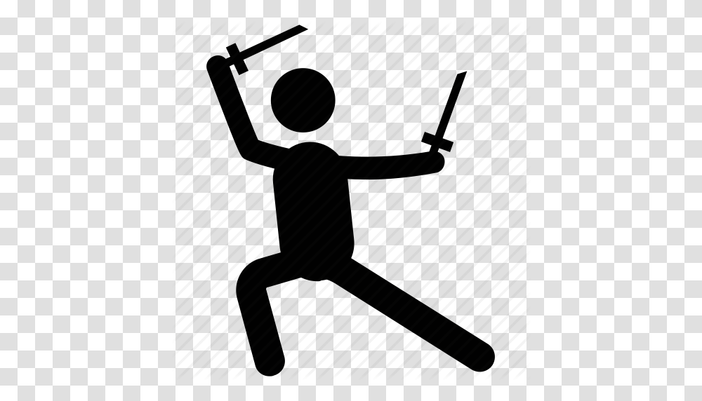 Fighter Kung Fu Martial Arts Tai Chi Wing Chun Icon, Silhouette, Leisure Activities, Stencil Transparent Png