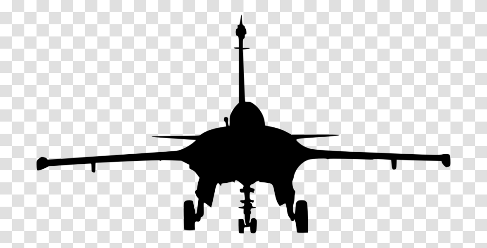 Fighter Plane Front View Silhouette, Vehicle, Transportation, Aircraft, Gun Transparent Png