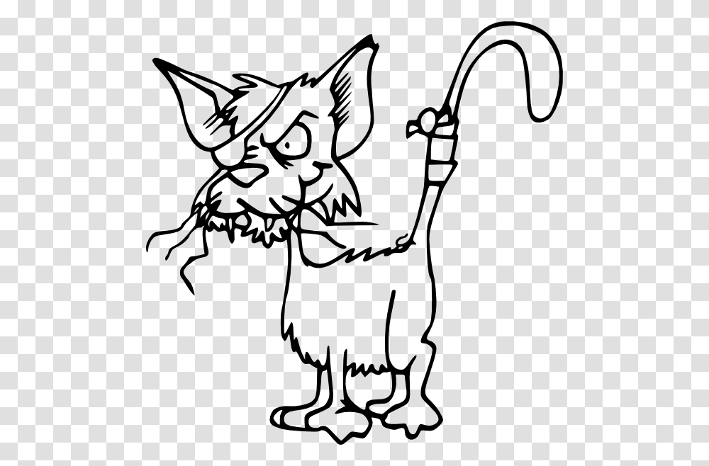 Fighting Cat Bw Clip Art, Drawing, Stencil, Doodle, Sketch Transparent Png
