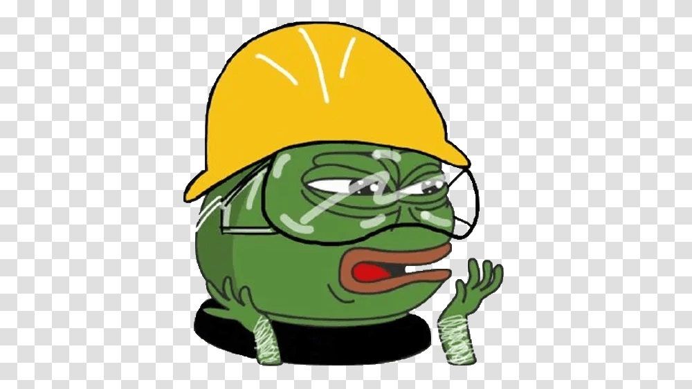 Fighting Pepe Whatsapp Stickers Stickers Cloud Pepe Hong Kong Sticker, Clothing, Apparel, Helmet, Hardhat Transparent Png