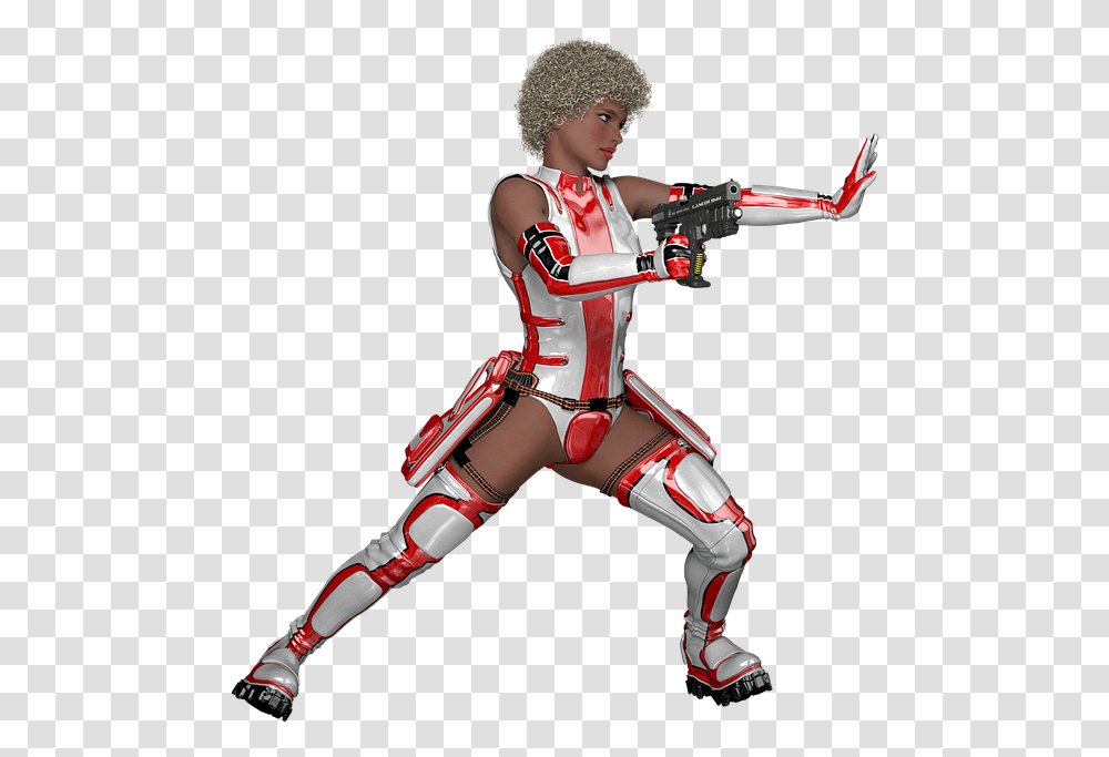 Fighting Warrior Woman Sci Fi Action Hero Pose Sci Fi Warrior Pose, Costume, Person, People, Spandex Transparent Png