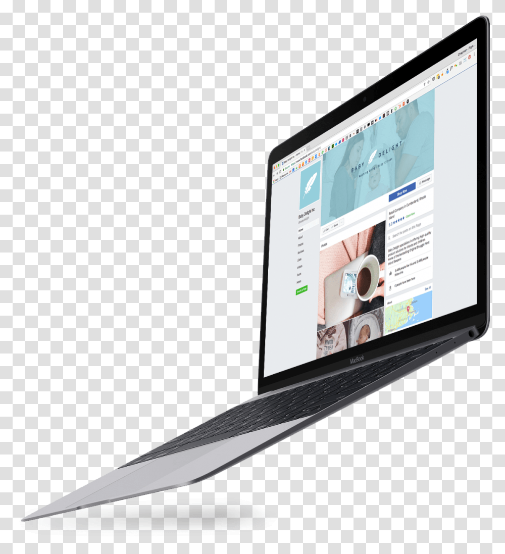 Figmints Computer Floating In Air With Screen Of Case, Electronics, Laptop, Pc, Tablet Computer Transparent Png