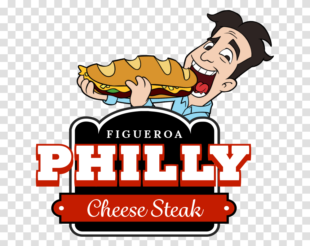 Figueroa Philly Cheese Figueroa Philly Logo, Hot Dog, Food, Advertisement, Word Transparent Png