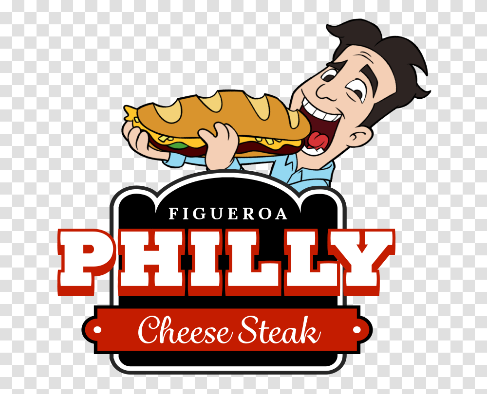Figueroa Philly Cheese Steak, Food, Hot Dog, Advertisement Transparent Png