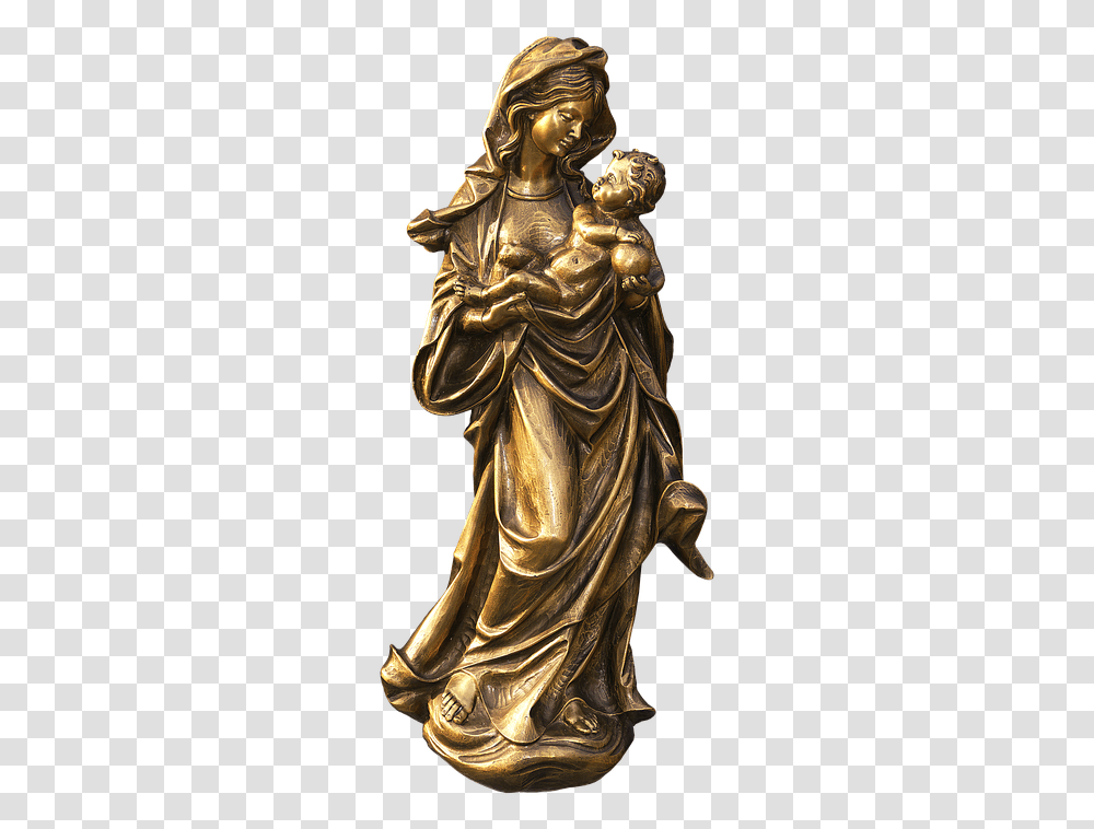 Figure Statue Madonna Madonna Estatua, Bronze, Sculpture, Art, Person Transparent Png