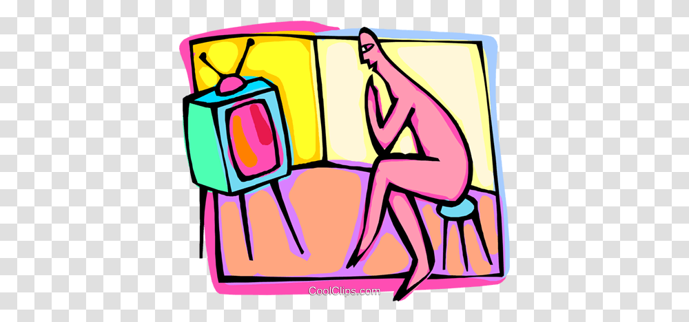 Figure Watching Tv Royalty Free Vector Clip Art Illustration, Dynamite, Bomb, Weapon, Weaponry Transparent Png