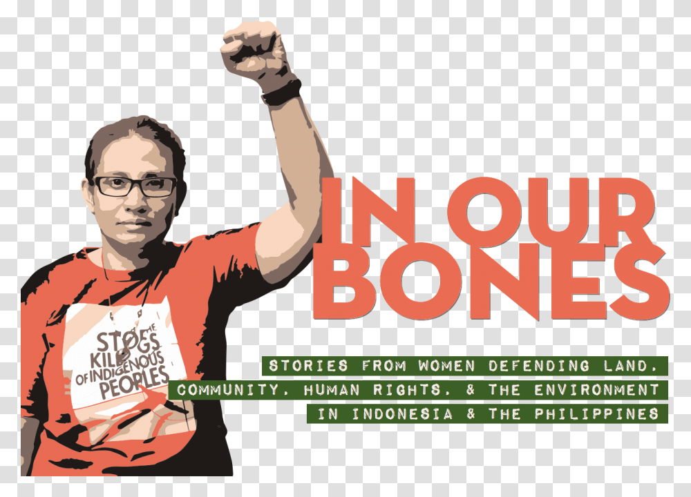 Figure With Raise Fist Next To The Words In Our Bones Poster, Hand, Person, Human, Arm Transparent Png
